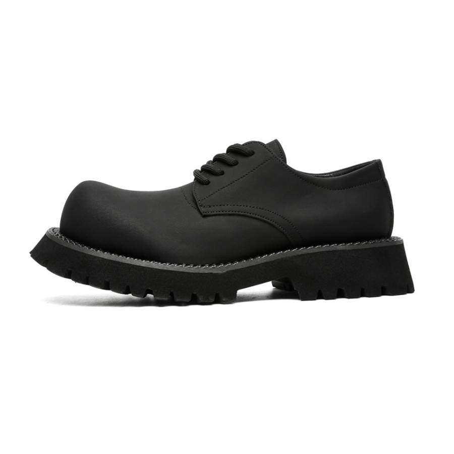 Lanza Trendy Fashion Versatile Vintage British Style Premium Aesthetic Round Tip Matte Suede Derby Shoes