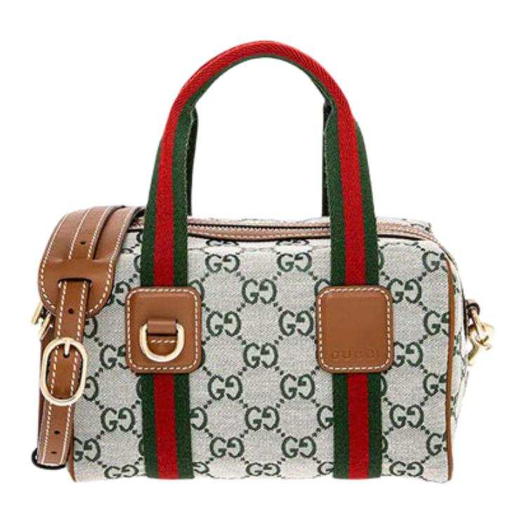 GUCCI GG Supreme Canvas One Shoulder Handbag Mini Women's Light Gray