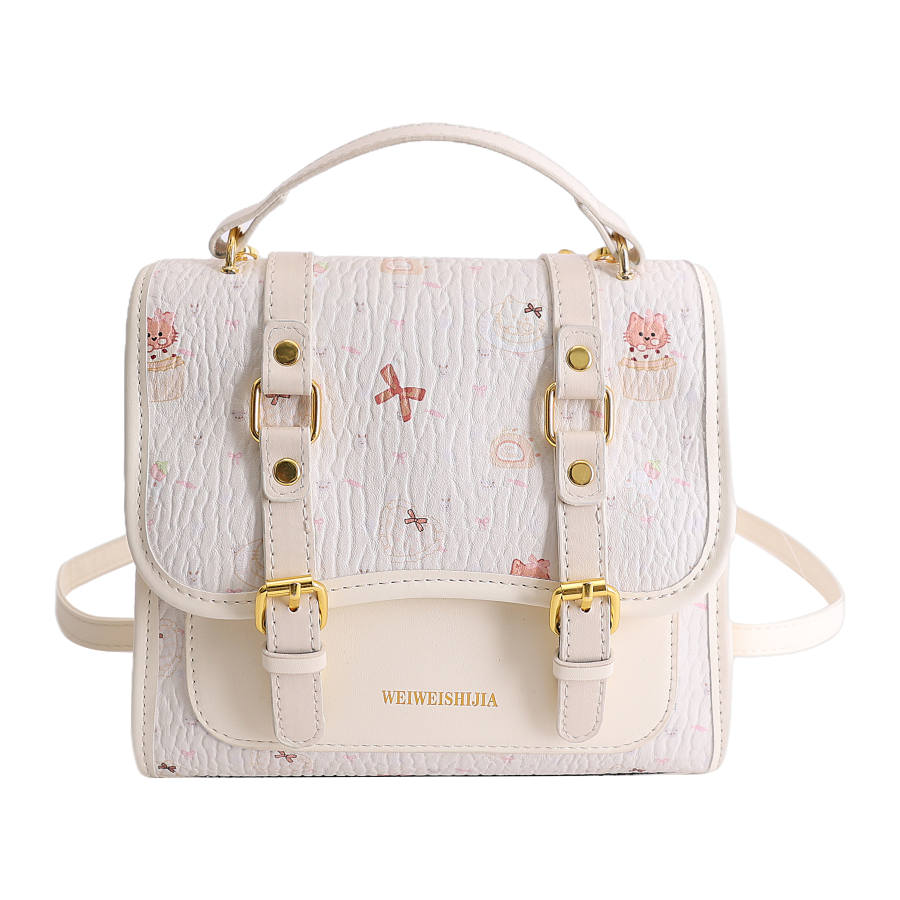 YALU Pu Backpack Regular Women's White/Blue/Pink