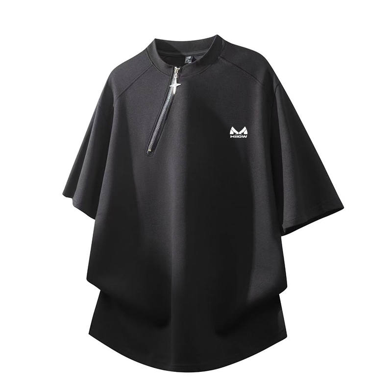 MIIOW T Shirts Unisex Henry Collar Thin Heavyweight