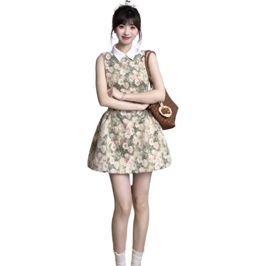 JBBCN Sleeveless Dresses Women's Multicolor Shirt Collar Moderate Short