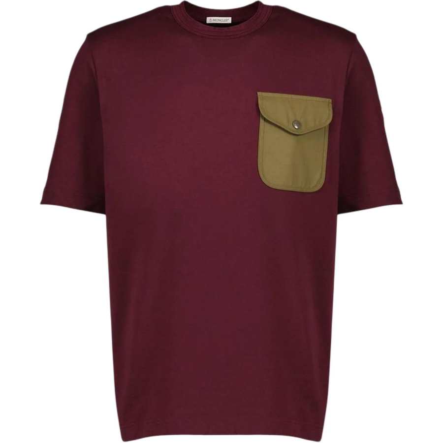 Moncler SS26 Logo Patch Crewneck T Shirt T Shirt Men's