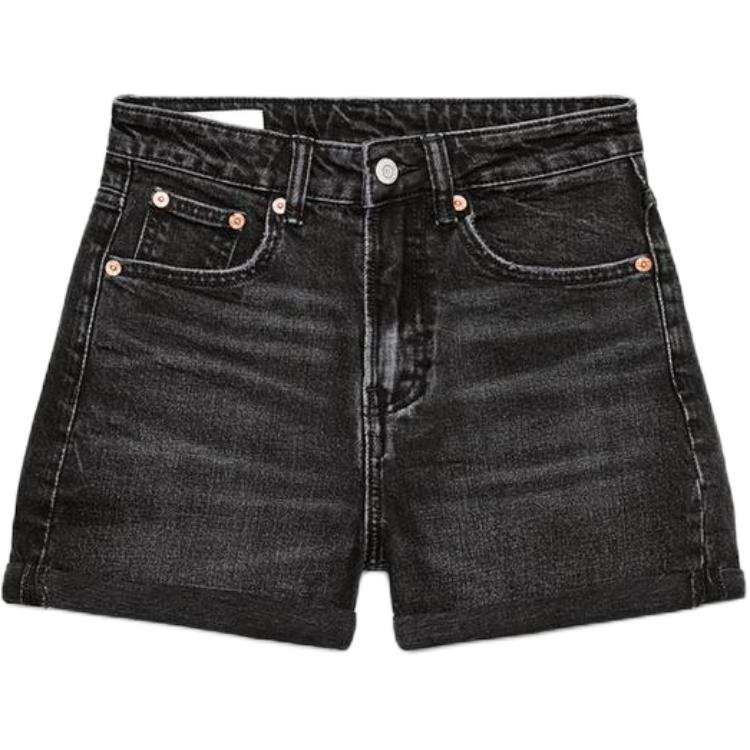 ZARA Trf Denim Shorts Women's Coal Gray Moderate