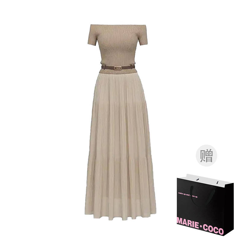 MARIE·COCO Two Piece Skirt Sets Women's Boat Neck Moderate Long