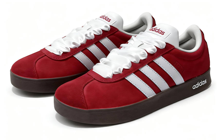Adidas Adidas Vl Court Classic Slip Resistant Abrasion Resistant Low top Skateboard Shoes Unisex Red