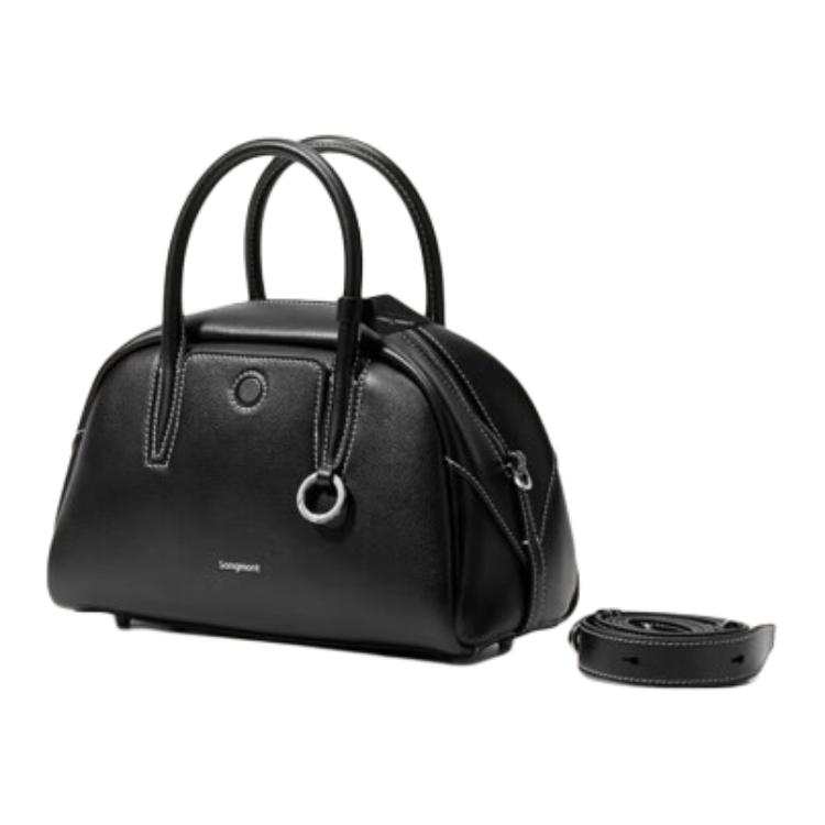 Songmont Cow Leather Bowling Bag Mini Unisex Black Sandalwood/Jade White/Salt Lake Blue/Sand Camel Brown