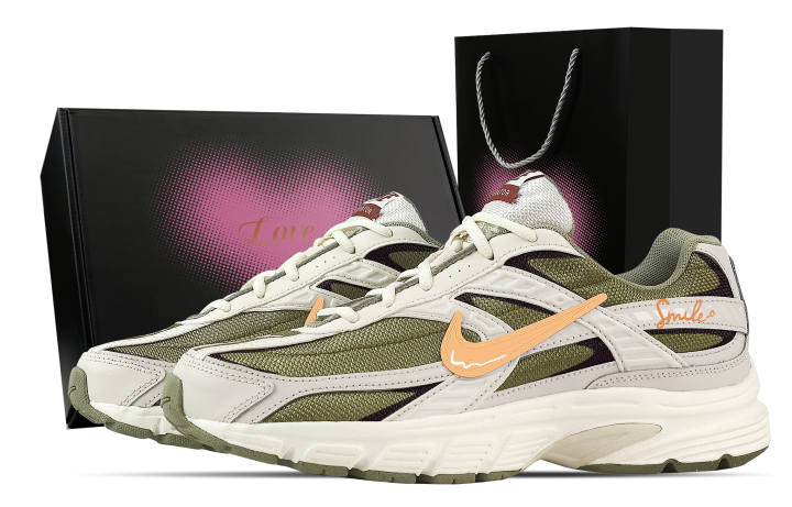 Nike Nike Initiator Support Breathable Low top Casual Running Shoes Men's Orange Green