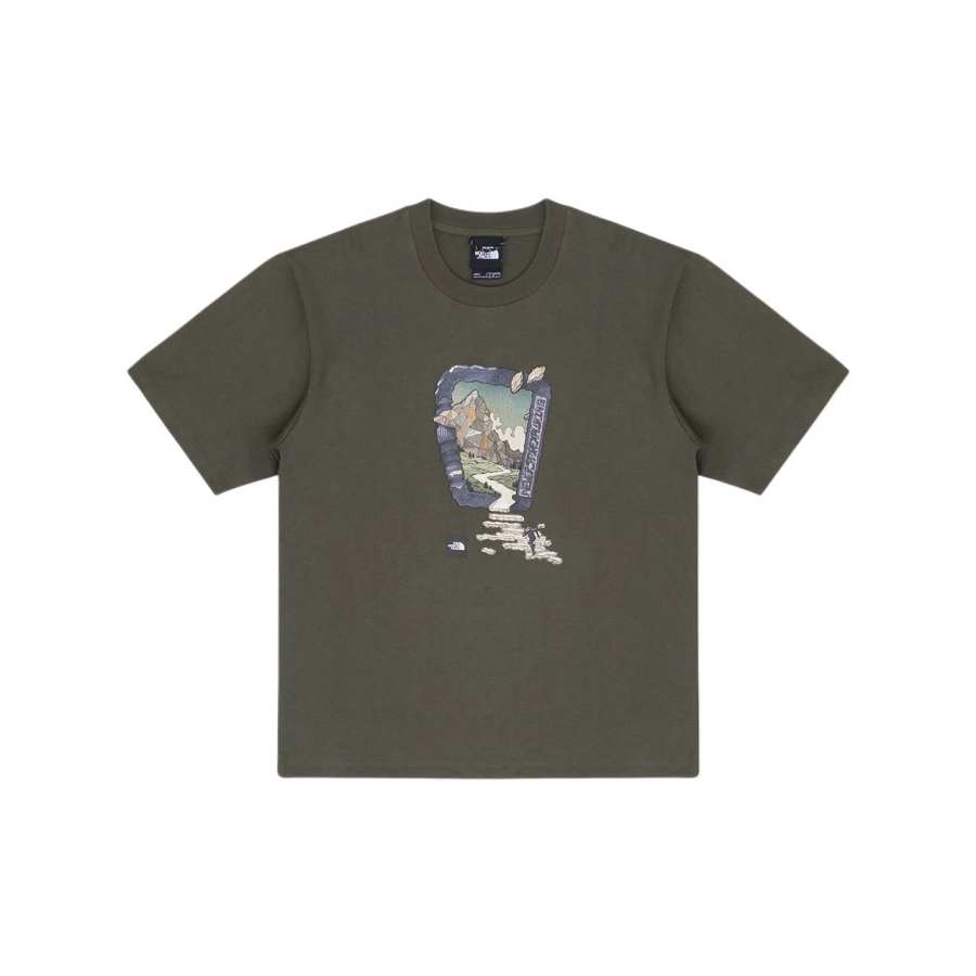 THE NORTH FACE T Shirts Men's 21L/Ebony Green Crew Neck Moderate