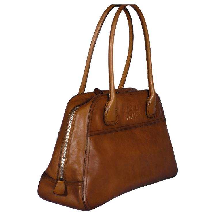 MIU MIU MIU MIU Leather Shoulder Bag Medium Women's Cognac