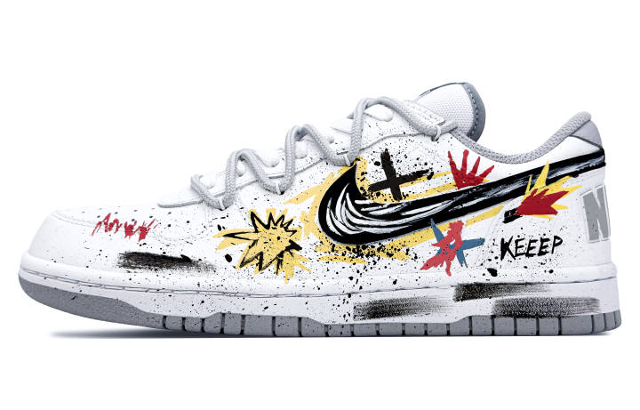 Nike Nike Big Abrasion Resistant, Breathable, Slip Resistant Low top Skateboard Shoes Men's White