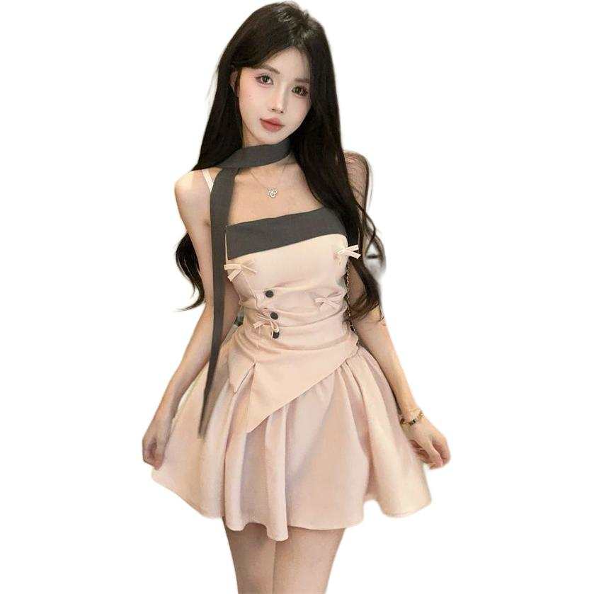JBBCN JBBCN Two Piece Skirt Sets Women's Square Collar Thin Extra Short