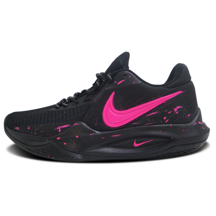 Nike Nike Precision 6 Gothic Rose Fabric Abrasion Resistant Coverage Grip Low top Rubber Basketball Shoes Men's Black Pink