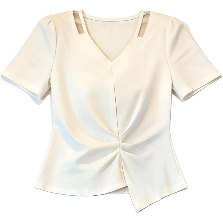 DUSHE T Shirts Women's V Neck Thin Nipped In Waist