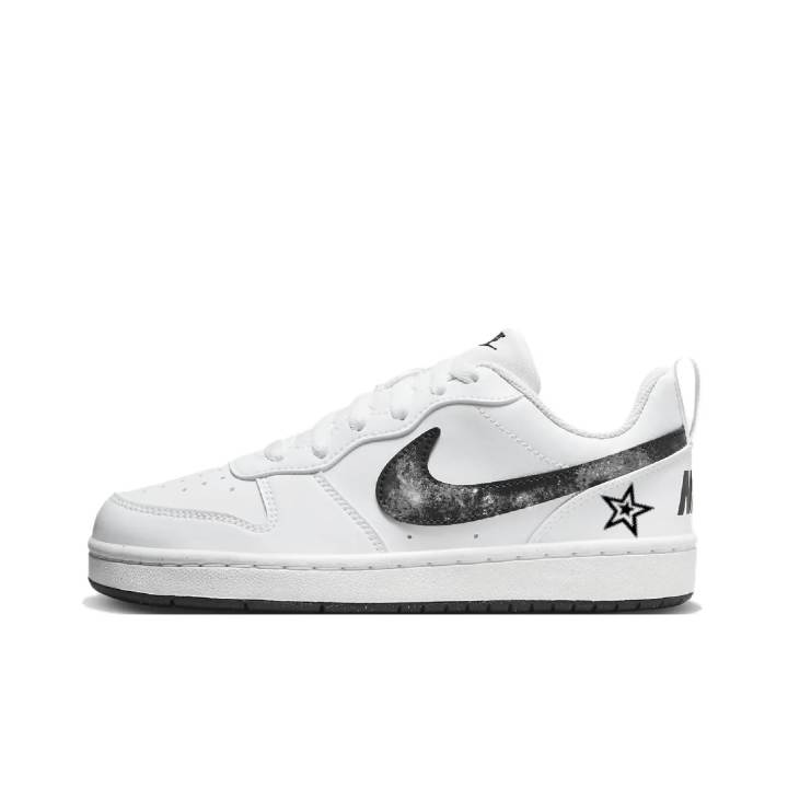 Nike Nike Court Borough 2 Stardust Journey Abrasion Resistant Slip Resistant Low top Skateboard Shoes Unisex Black White
