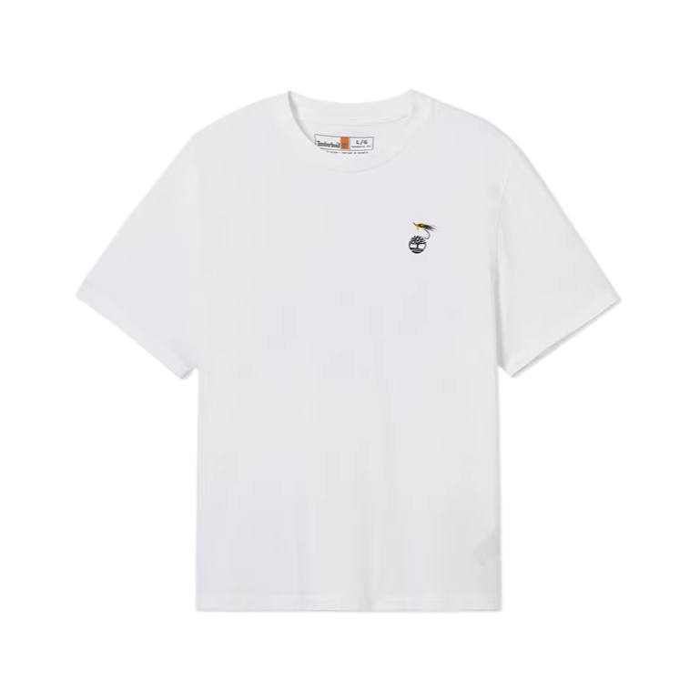 Timberland T Shirts Men's White Crew Neck Moderate