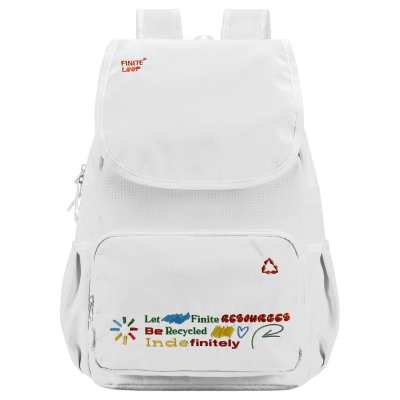 FINITE LOOP FINITE LOOP Recycled Polyester Backpack Unisex White