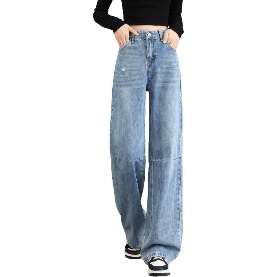 Tonlion Jeans Women's Light Blue Moderate Straight Fit Pants