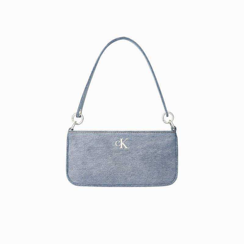 CALVIN KLEIN Fabric Shoulder Bag Medium Women's Light Blue