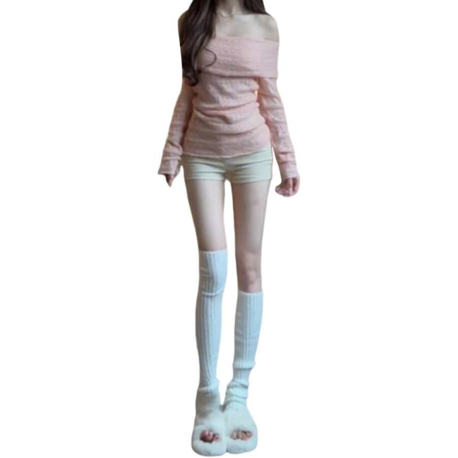 JBBCN Knitwear Women's Pink Boat Neck Moderate Base Layer