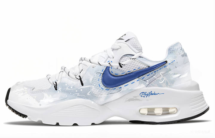 Nike Nike Air Max Fusion Mesh Cushioning Low top Casual Running Shoes Men's White Blue