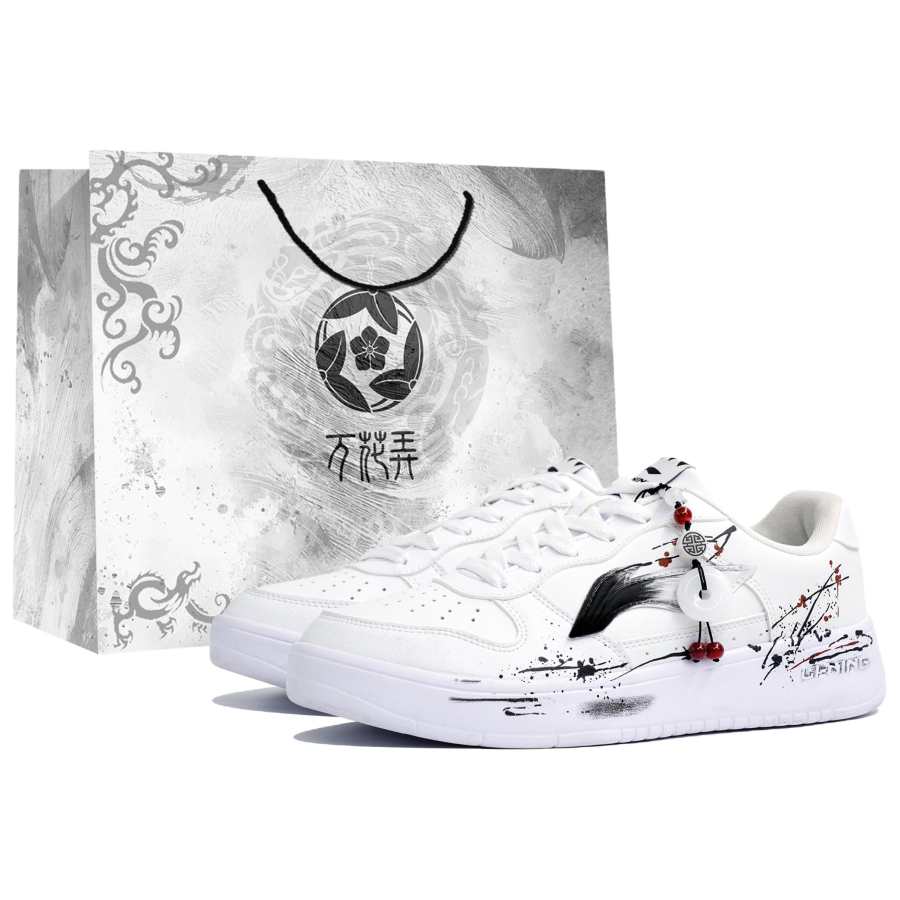 Li-Ning Li Ning Floating Boat Slip Resistant Abrasion Resistant Low top Skateboard Shoes Men's White