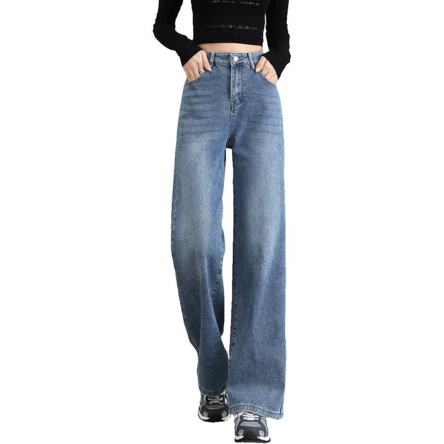 Tonlion Jeans Women's Light Blue Moderate Straight Fit Pants