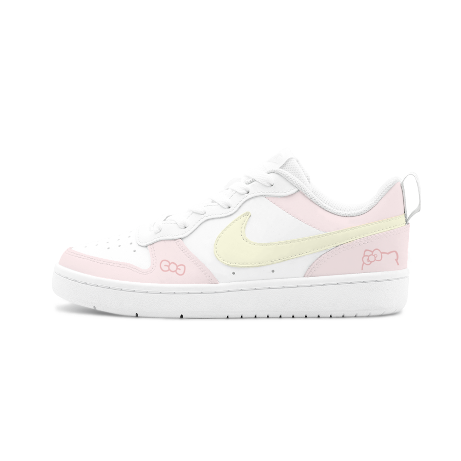 Nike Nike Court Borough 2 HEY Pink Cat Candy Cushioning Abrasion Resistant Slip Resistant Low top Kids' Skateboarding Shoes