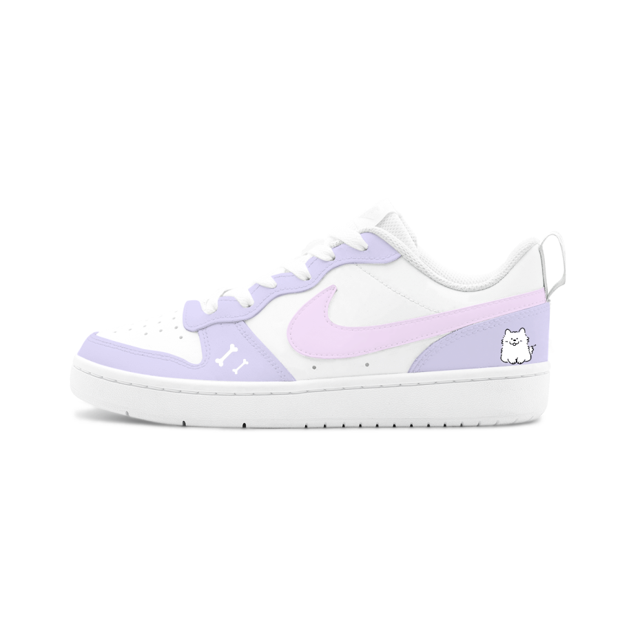 Nike Nike Court Borough Lemon And Sweet Taro Sauce Slip Resistant Low top Kids' Skateboarding Shoes Purple Pink Unisex