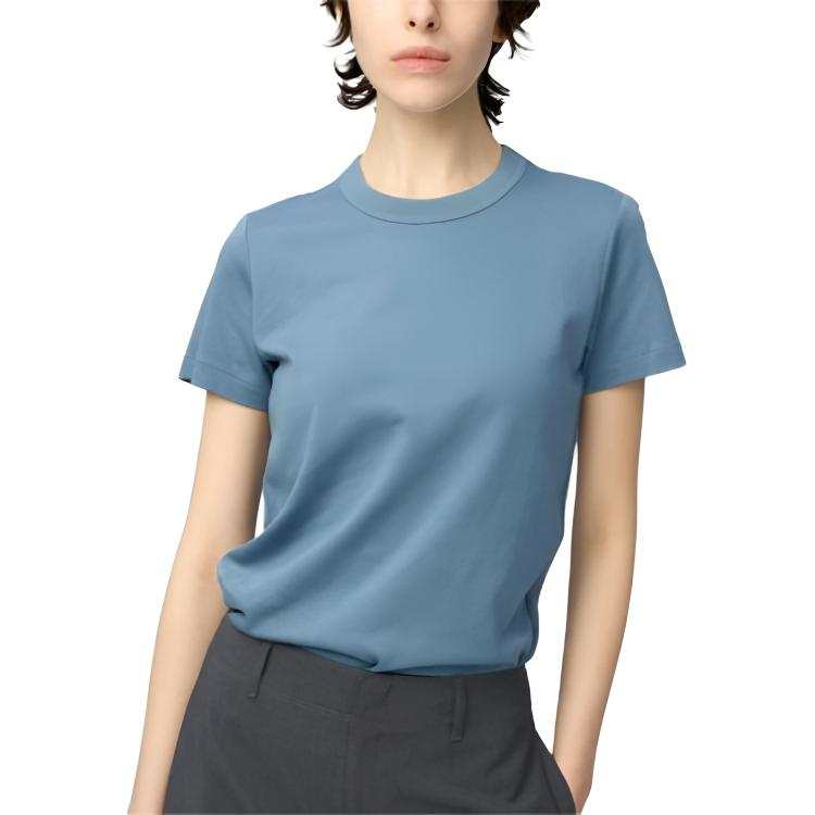 UNIQLO T Shirts Women's Lake Blue Crew Neck