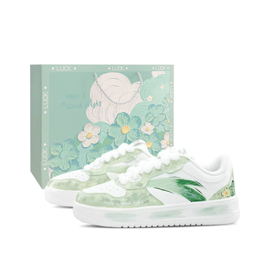 Anta Easy The Wizard Of Oz Shopping Bag Abrasion Resistant Low top Skateboard Shoes Unisex Green