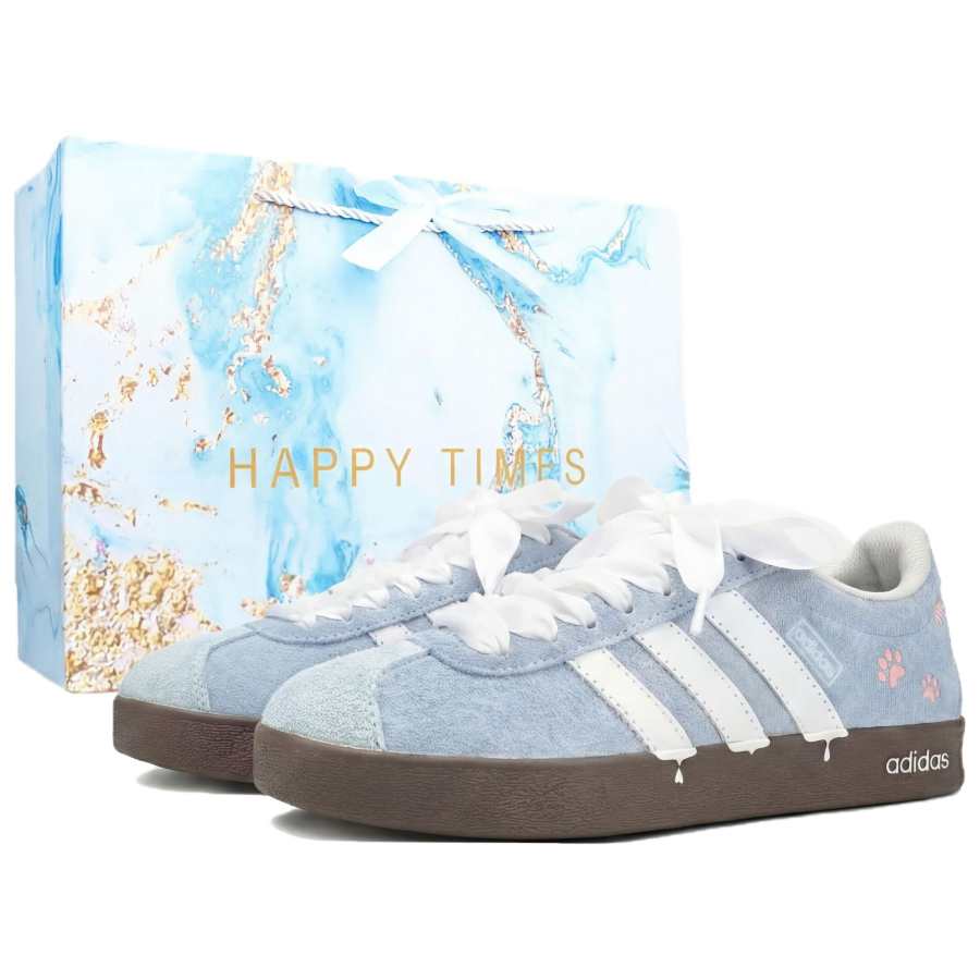 Adidas Adidas VL COURT 2.0 German Army Trainers, Milk Blue Kitten Shopping Bag Abrasion Resistant Low top Vintage T Trainers