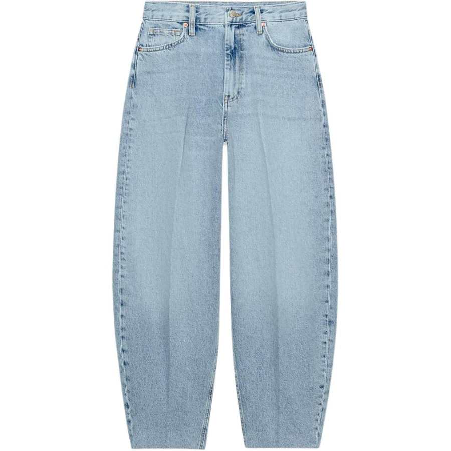 ZARA ZW Jeans Women's Light Blue Moderate Tapered Pants