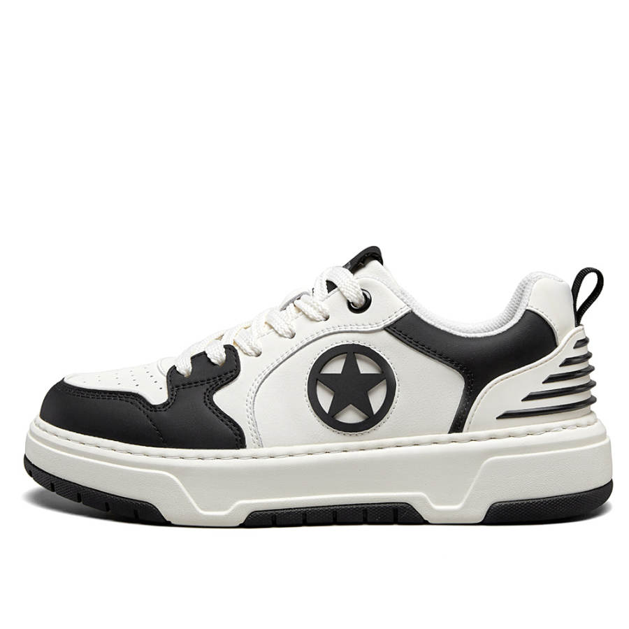 YEARCON Synthetic Leather, Split Cow Leather Low top Skateboard Shoes Men's