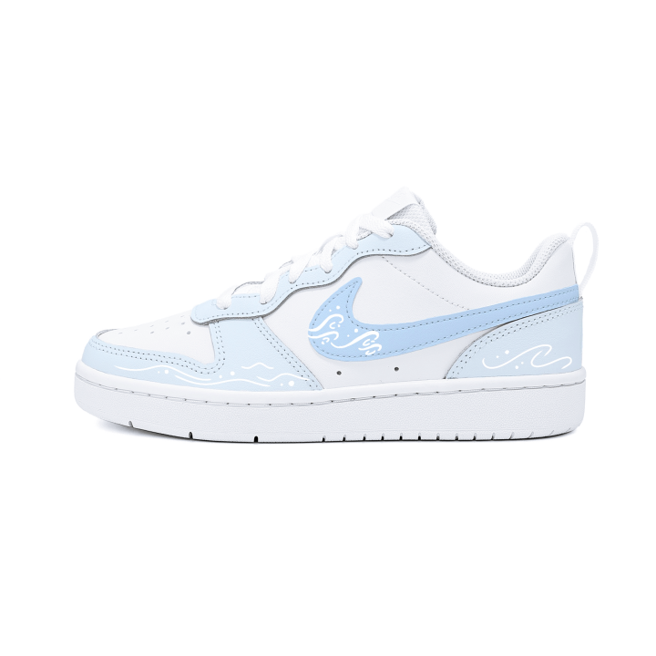 Nike Nike Court Borough Waste Yarn Leather Slip Resistant, Abrasion Resistant, Lightweight, Breathable, Height Increasing