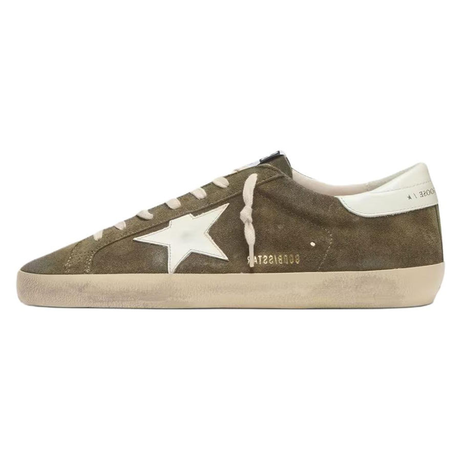 Golden Goose Super Star Low top Skateboard Shoes Men's Olive Green