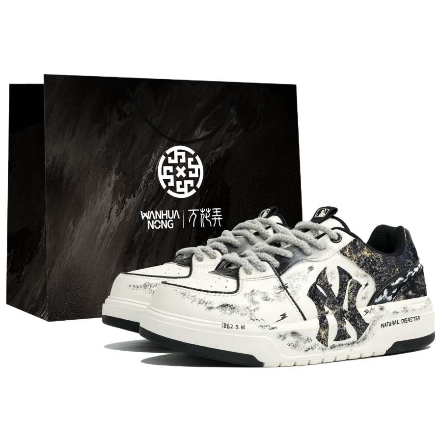 MLB Chunky Liner Kaleidoscope, Erosion, Shopping Bag Abrasion Resistant Low top Skateboard Shoes Unisex Black White