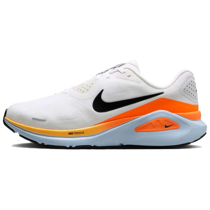 Nike Nike Structure 26 Comfortable Abrasion Resistant Support Running Shoes Men's White Orange Extended Width