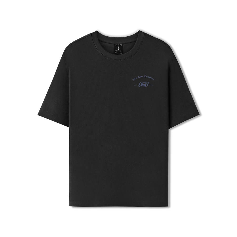 Skechers T Shirts Unisex Carbon Black 0018 Crew Neck Moderate