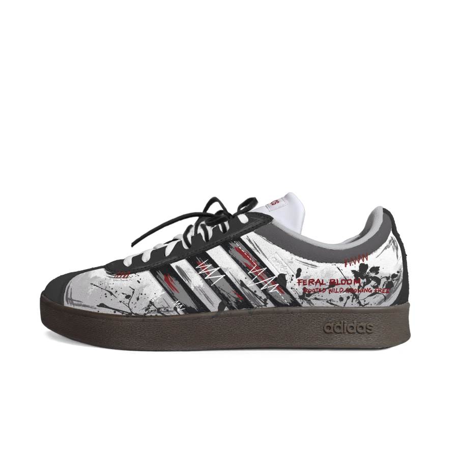 Adidas Adidas VL COURT 2.0 Cushioning Abrasion Resistant Low top Skateboard Shoes Unisex Gray