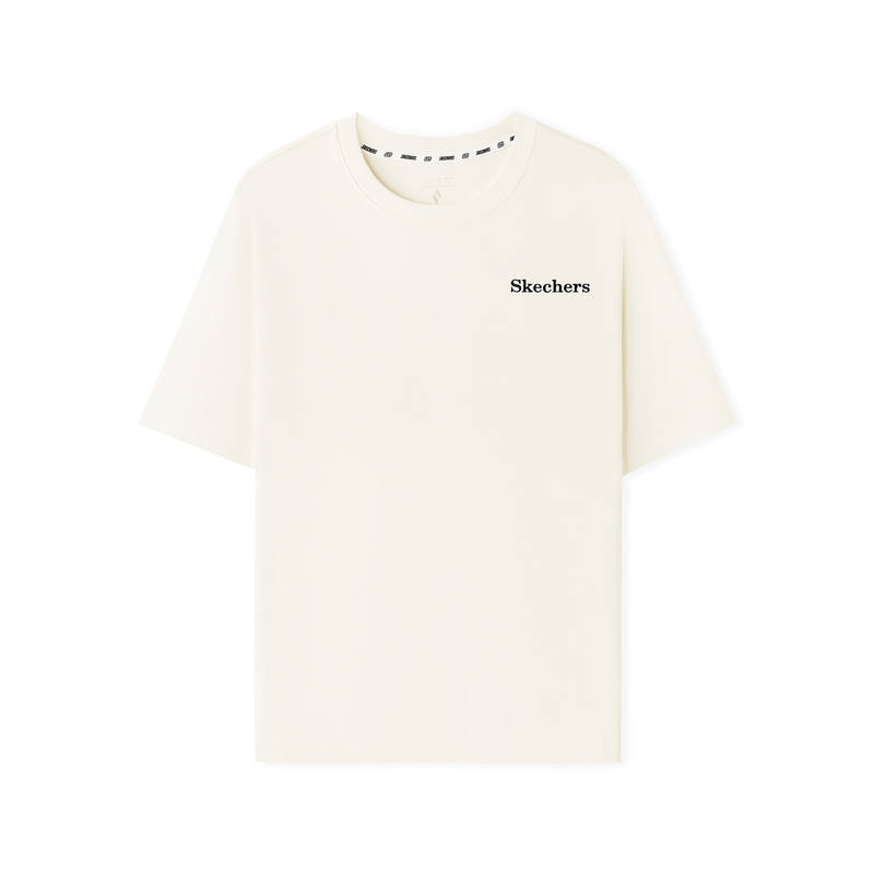 Skechers T Shirts Men's Marshmallow White 0074 Crew Neck Moderate