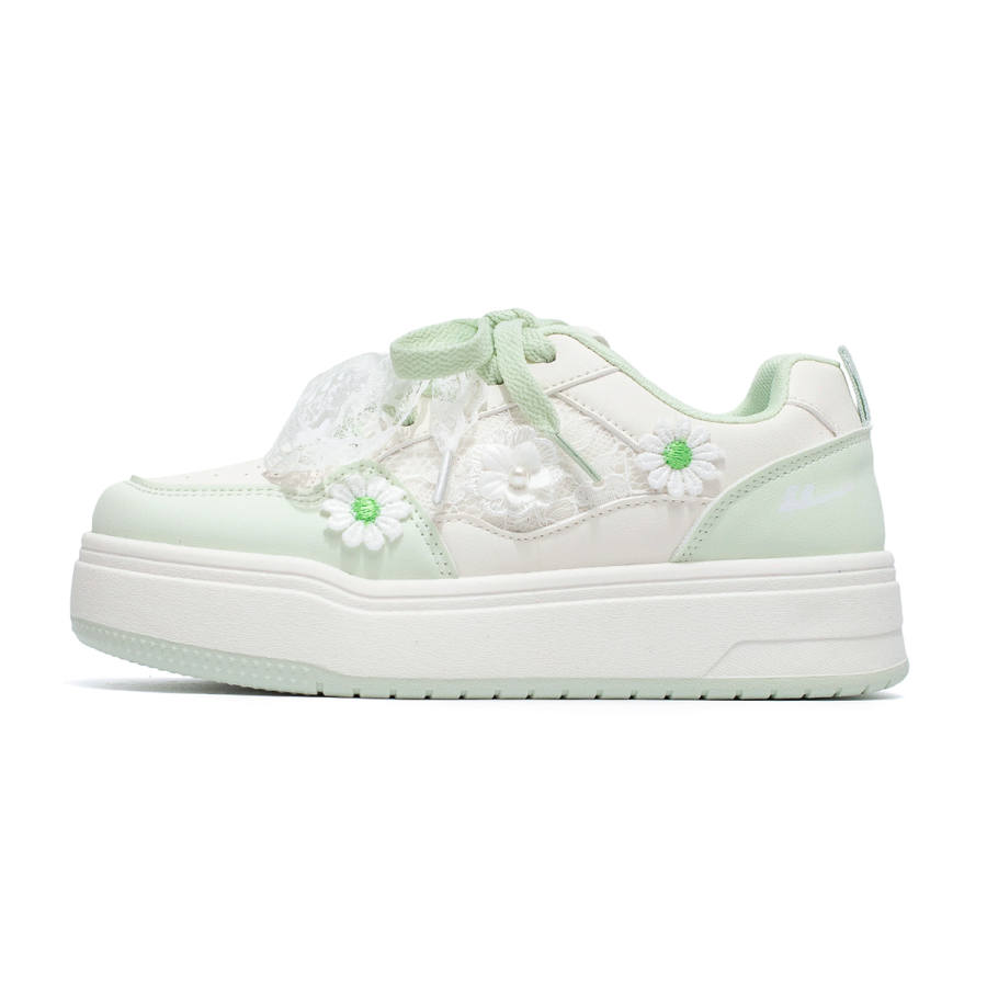 Warrior Youth Campus Style, Platform, White Sneakers Height Increasing Abrasion Resistant Lightweight Low top