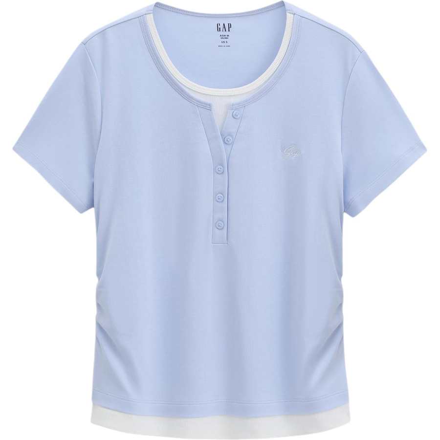 GAP T Shirts Women's Crew Neck Moderate Mock Two Piece