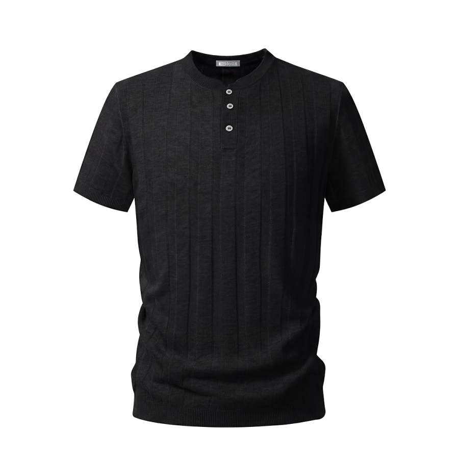 Hodo T Shirts Men's Henry Collar