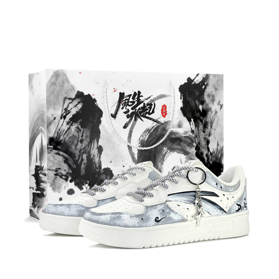 Anta Easy Gray Tale Synthetic Leather Slip Resistant, Abrasion Resistant, Lightweight Low top Skateboard Shoes Unisex