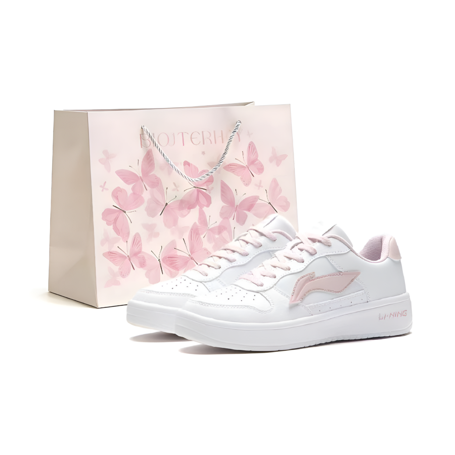 Li-Ning Li Ning Floating Boat Light Cherry Blossom, Shopping Bag Abrasion Resistant Slip Resistant Low top Skateboard Shoes