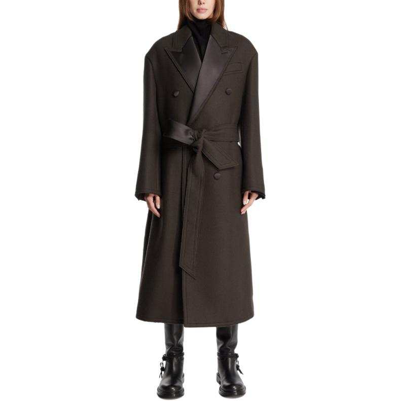 AMIPARIS Coats Women's Green Lapel Moderate