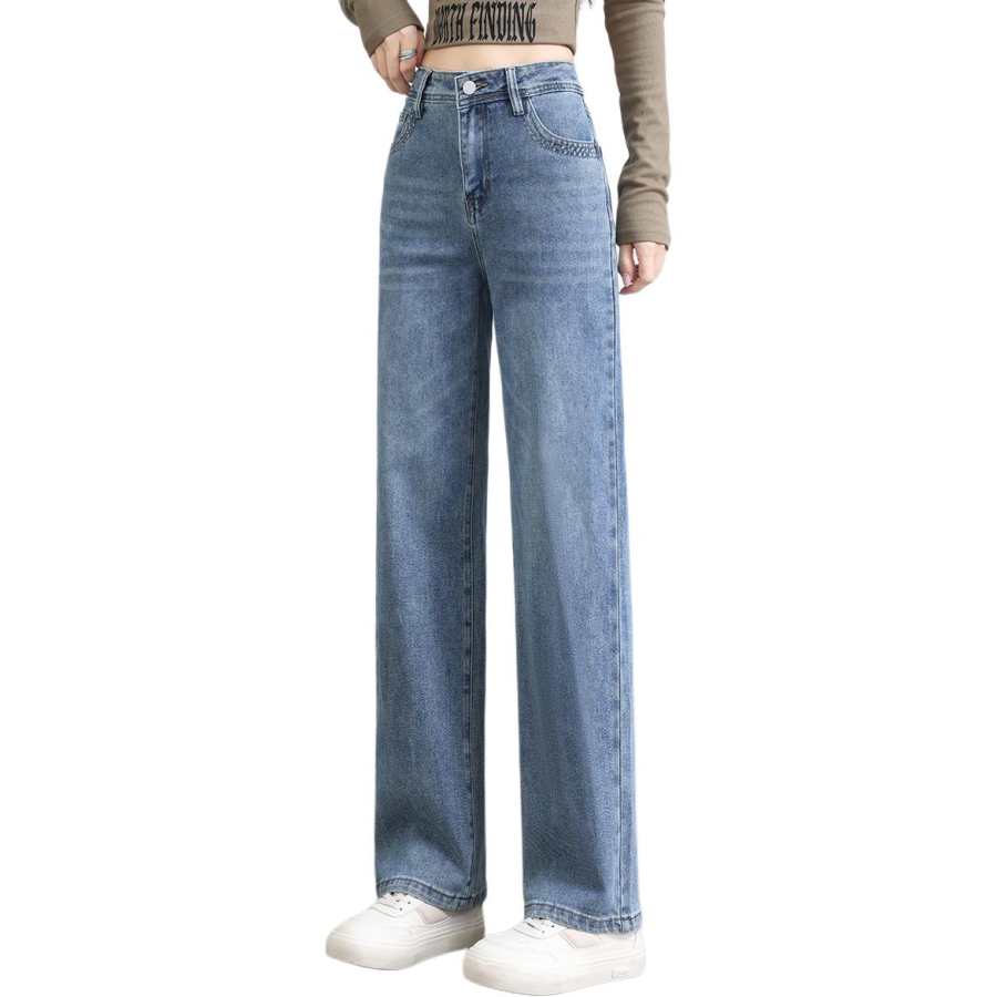 Tonlion Jeans Women's Light Blue Moderate Straight Fit Pants