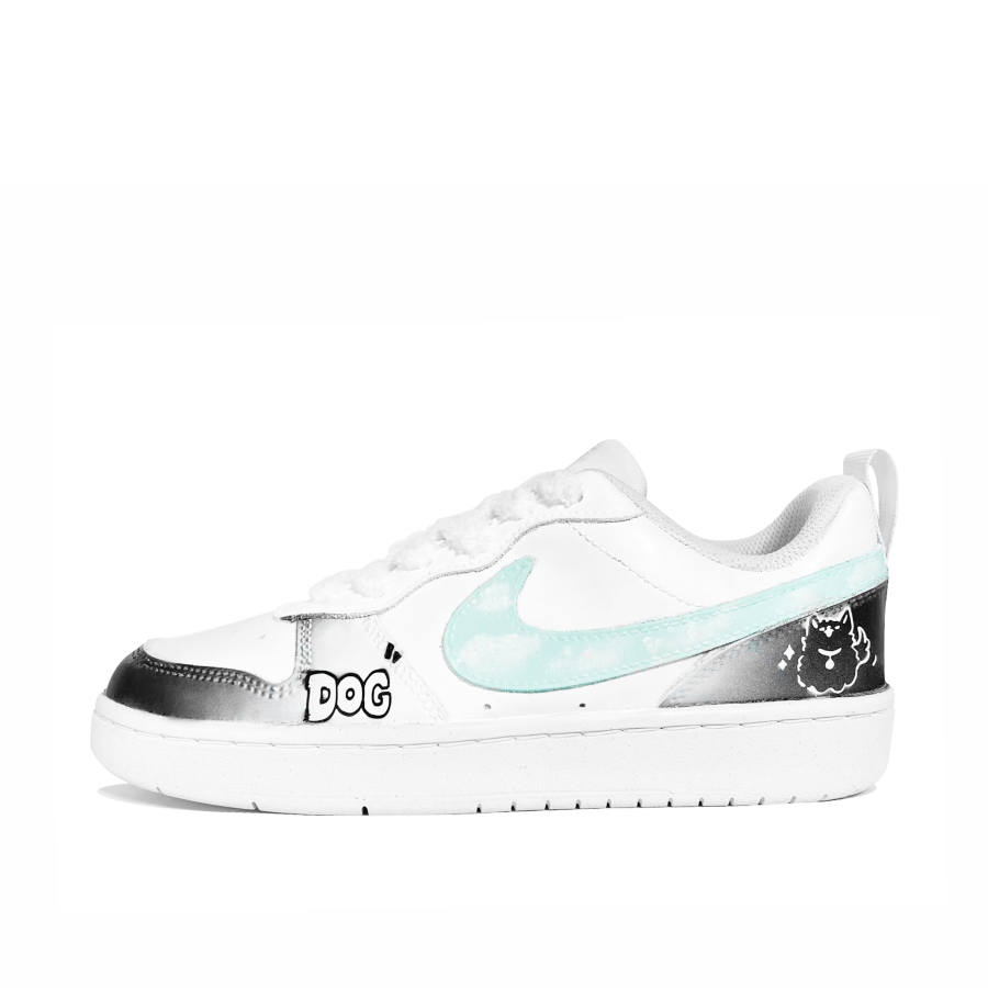 Nike Nike Court Borough Cloud Puppy Leather Slip Resistant Cushioning Abrasion Resistant Low top Kids' Skateboarding Shoes
