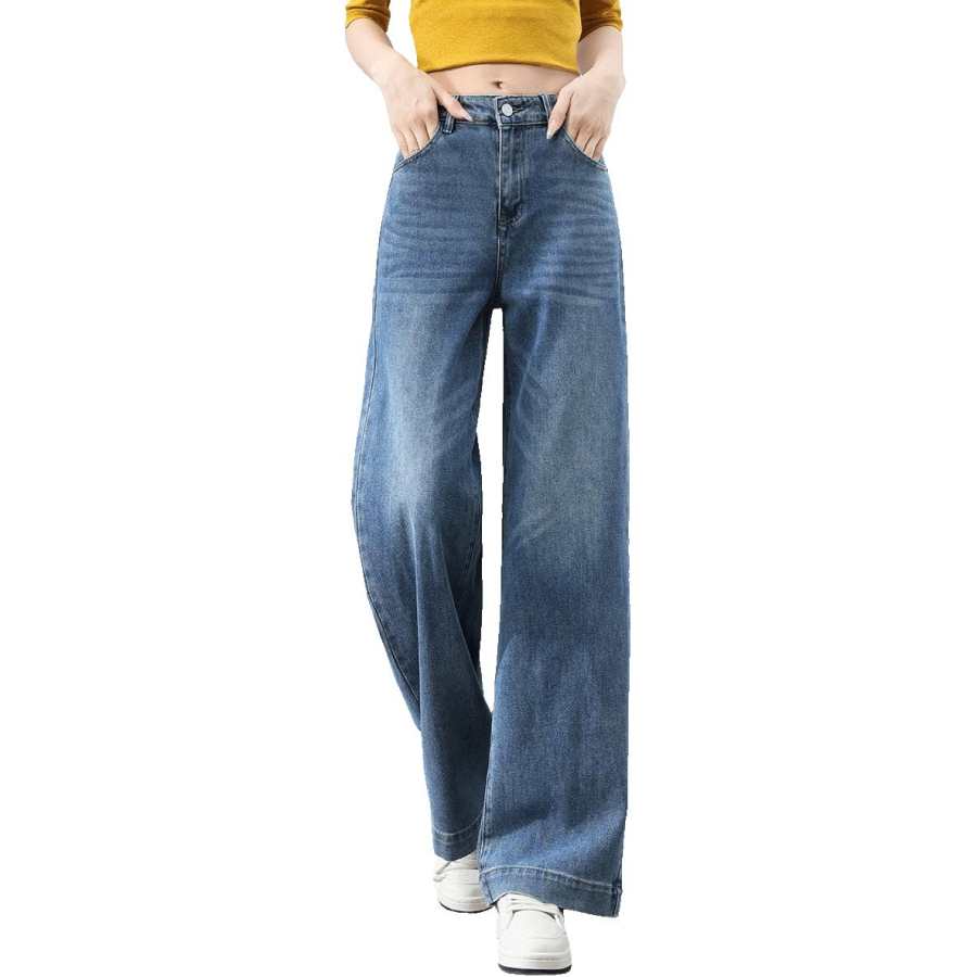 Tonlion Jeans Women's Medium Blue Moderate Wide Leg Pants