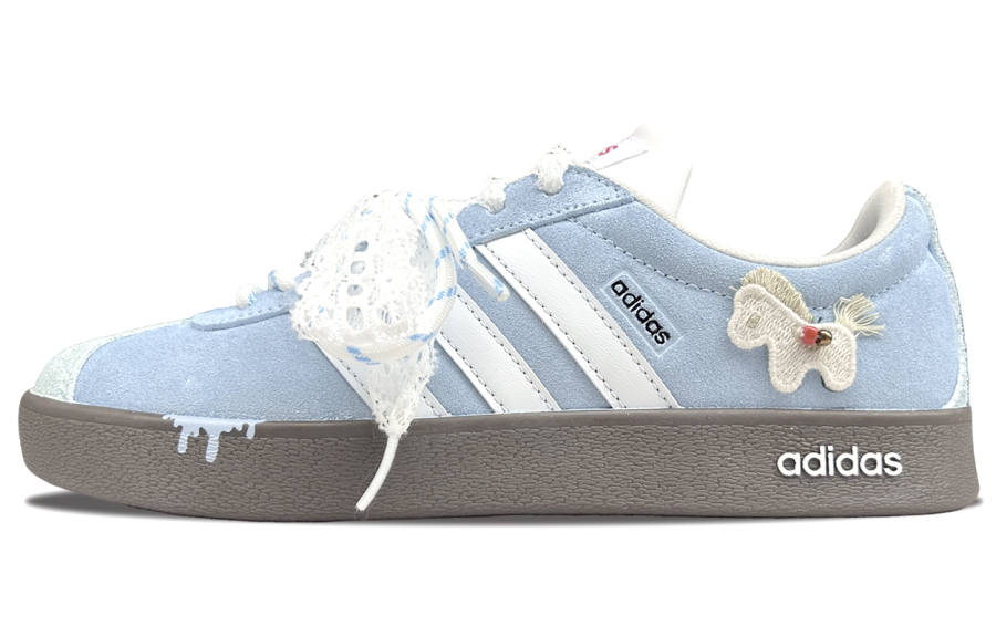Adidas Adidas VL COURT 2.0 Abrasion Resistant Slip Resistant Low top Casual Skate Shoes Unisex Blue White